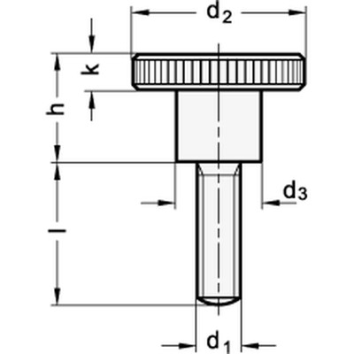 Produktbild von Ganter Norm® - Rändelschrauben, Stahl, verzinkt, hohe Form (464-M4-25-ZB)