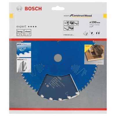 Produktbild von Bosch - HW Kreissägeblatt Expert for Construct Wood ø190x30x2,0 24T (2608644139