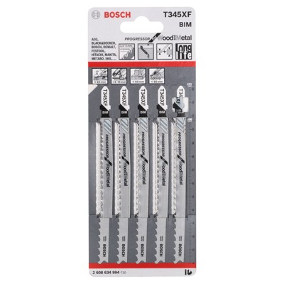 Produktbild von Bosch - Stichsägeblatt T 345 XF, 5er-Pack (2608634994)