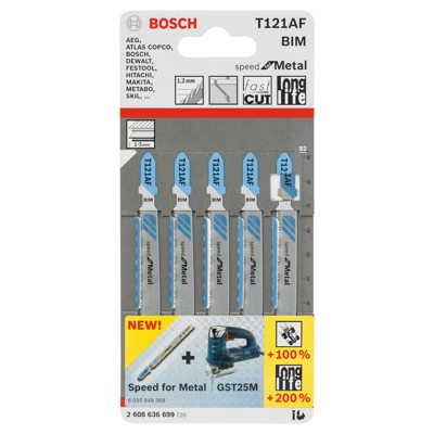 Produktbild von Bosch - Stichsägeblatt T 121 AF, 5er-Pack (2608636699)