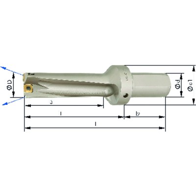 Produktbild von FORMAT - Vollbohrer für Wendeschneidplatten mit Innenkühlung 3xD ø22mm