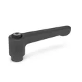 Produktbild von Ganter Norm® - Flache verstellbare Klemmhebel, Zink-Druckguss, Einsatz Stahl br