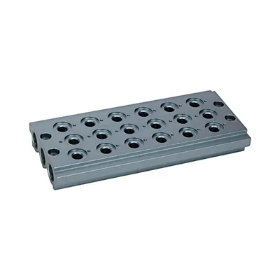 Produktbild von RIEGLER - Mehrfach-Grundplatte für Wegeventile, 6 Ventilpositionen, G 1/4 (520.