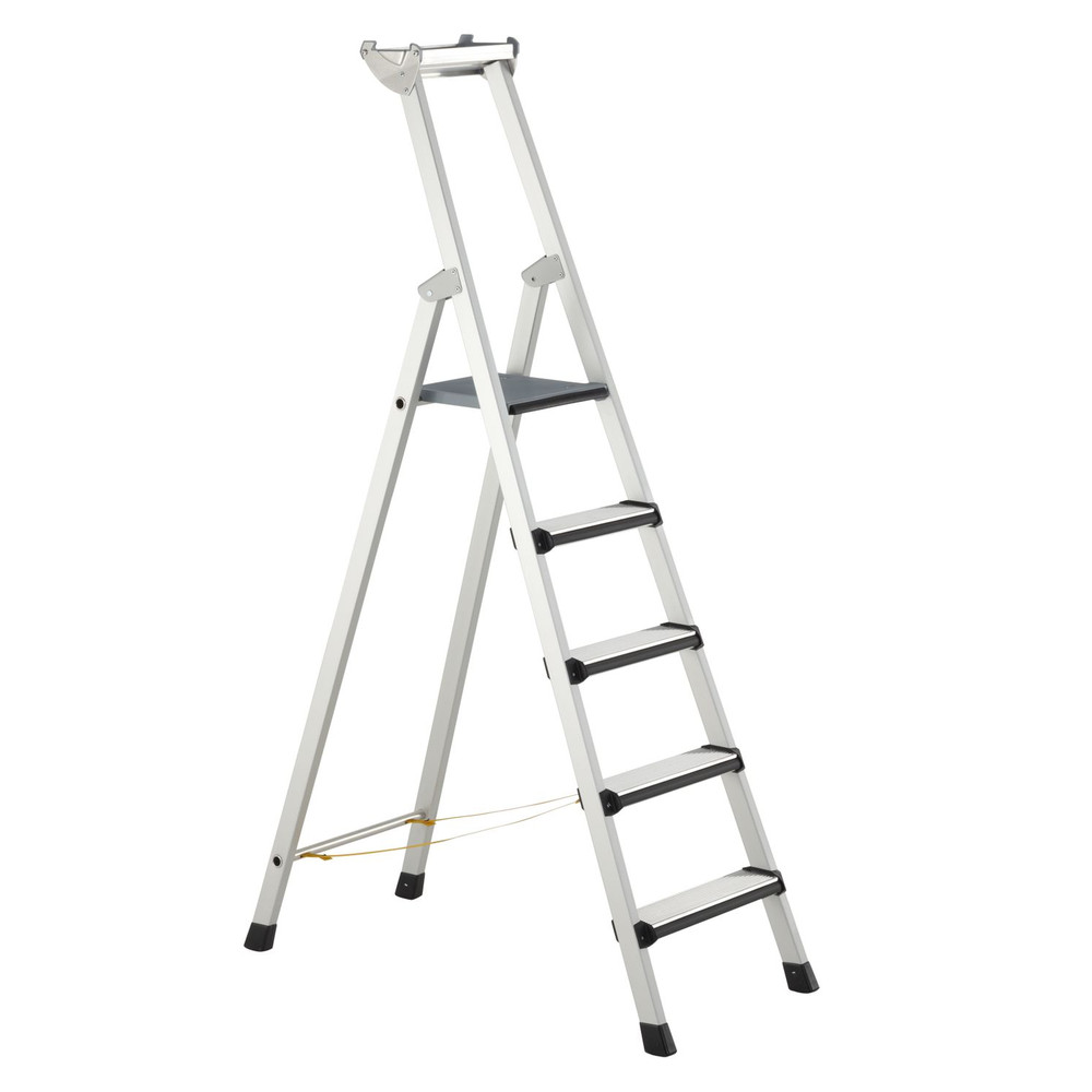 ZARGES Stehleiter 5 Stufen, Aluminium, einseitig begehbar, H 1.890mm, B 480mm Produktbild img8 L