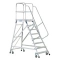 Produktbild von ZARGES - Podesttreppe 6 Stufen, beidseitig, fahrbar Plattform B600mm L800mm, St