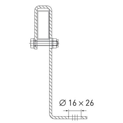 Produktbild von ZARGES - Wandhalter, Abst. 200mm Stahl verzinkt