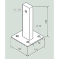 Produktbild von ZARGES - Fußplatte Stahl verzinkt B 120mm x T 120mm, øBohrung Pl. 14mm