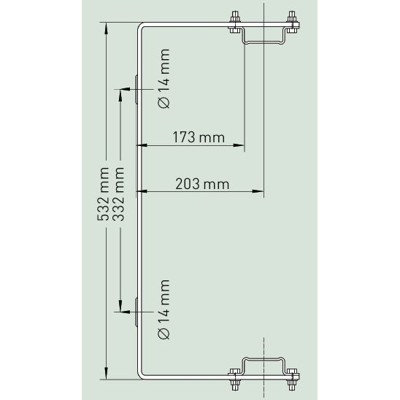 Produktbild von ZARGES - Wandhalter, Abst. 200mm Edelstahl