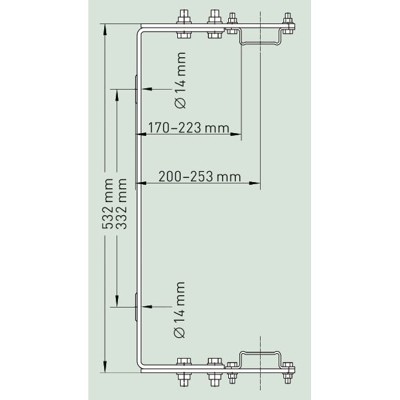 Produktbild von ZARGES - Wandhalter, Abst. 200-250mm Edelstahl