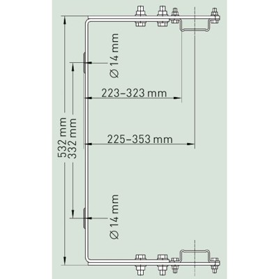 Produktbild von ZARGES - Wandhalter, Abst. 250-350mm Stahl verzinkt