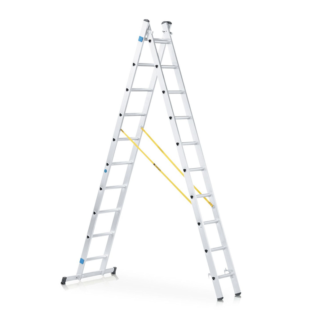 ZARGES Mehrzweckleiter 2 x 8 Sprossen, L 3820mm, AH 4900mm Produktbild img1 L