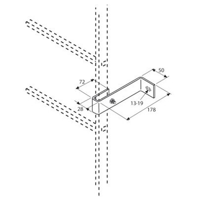 Produktbild von ZARGES - Wandhalter, Abstand 150-190mm, Stahl verzinkt