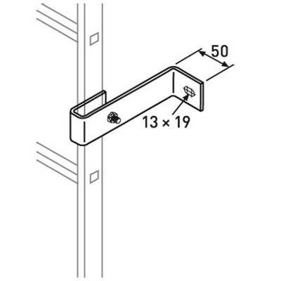 Produktbild von ZARGES - Wandhalter, Abstand 150-190mm, Stahl verzinkt