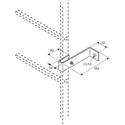 Produktbild von ZARGES - Wandhalter, Abstand 150-190mm, Stahl verzinkt