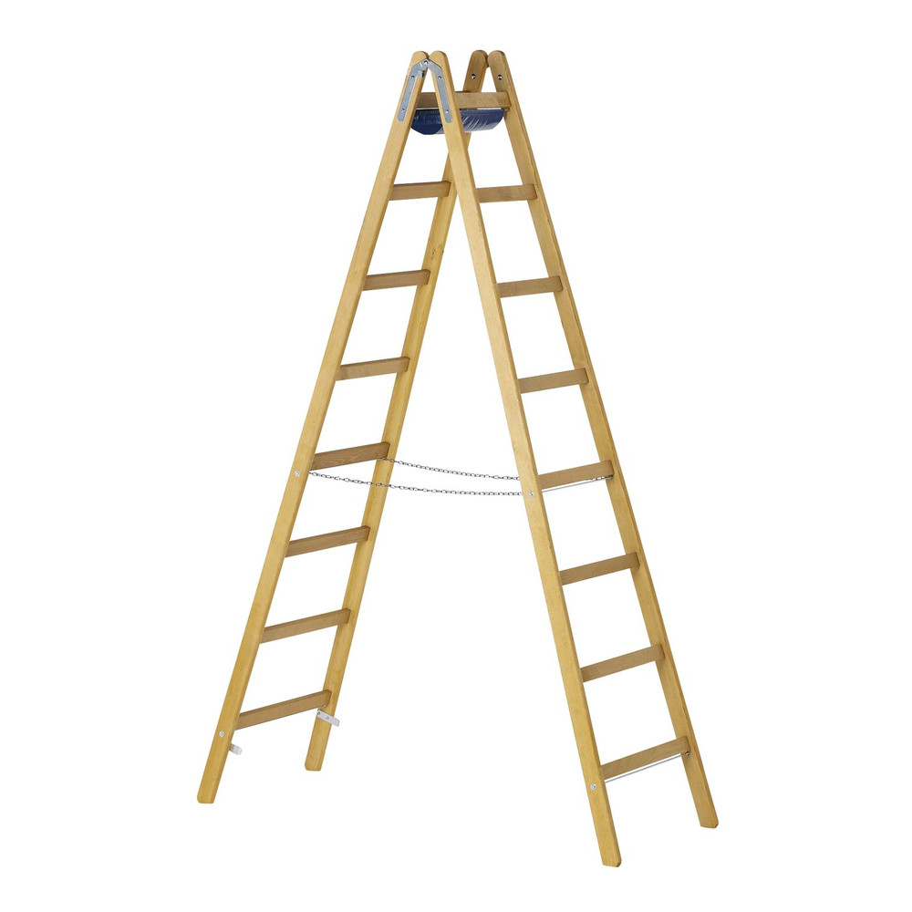 ZARGES Stehleiter Z600 Holz, beidseitig begehbar Produktbild img1 L