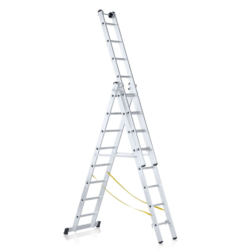 ZARGES Mehrzweckleiter Z600 LM, dreiteilig Kopffahrwerk Produktbild img1 L