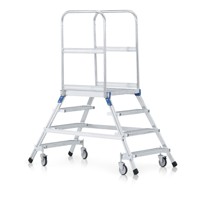 Produktbild von ZARGES - Podesttreppe 5 Stufen, fahrbar Plattform B600mm L800mm, Stufe T200mm