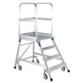 Produktbild von ZARGES - Podesttreppe 6 Stufen, beidseitig, fahrbar Plattform B600mm L800mm, St