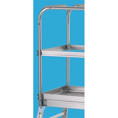 Produktbild von ZARGES - Podesttreppe 6 Stufen, einseitig, fahrbar Plattform B600mm L800mm, Stu