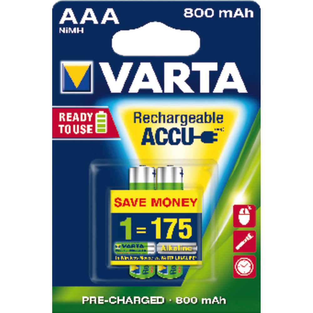 VARTA® Rechargeable Power Accu Micro 2er Blister Produktbild img2 L