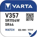VARTA Uhrenbatterie Watch V357 HighDrain,1,55V, 1 Stück Produktbild img3 S