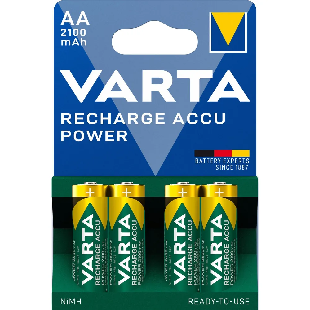 VARTA Power Accu R2U Mignon AA, HR06, 2100 mAh Produktbild img3 L