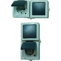 Produktbild von Kopp - Kombination AP/FR, waager A/W+Steckd., Nautic grau