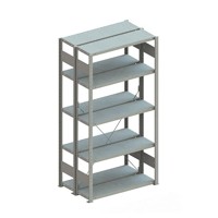Produktbild von META® - Doppel-Grundregal CLIP 230 2000 x 1000 x 300 RAL 7035 kpl. mit 2 x 5 Bö