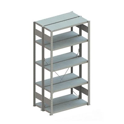 Produktbild von META® - Doppel-Grundregal CLIP 230 2000 x 1000 x 300 vzk kpl. mit 2 x 5 Böden