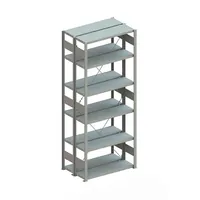 Produktbild von META® - Doppel-Grundregal CLIP 100 2500 x 1000 x 300 RAL 7035 kpl. mit 2 x 6 Bö