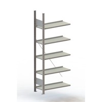 Produktbild von META® - Büro-Anbauregal Compact S3 1850 x 750 x 300 vzk, 5 Böden ohne Abdeckbod