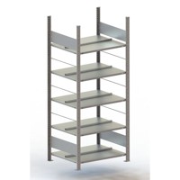 Produktbild von META® - Büro-Grundregal Compact 1850 x 750 x 600 RAL 7035 mit 5 Böden ohne Abde