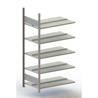 Produktbild von META® - Büro-Anbauregal Compact S3 1850 x 1000 x 600 vzk, 5 Böden ohne Abdeckbo