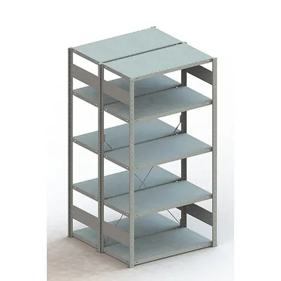 Produktbild von META® - Doppel-Grundregal CLIP 150 S3 2000 x 1000 x 500 RAL 7035 kpl. mit 2 x 5