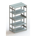 Produktbild von META® - Doppel-Grundregal CLIP 230 S3 2500 x 1300 x 400 RAL 7035 kpl. mit 2 x 5