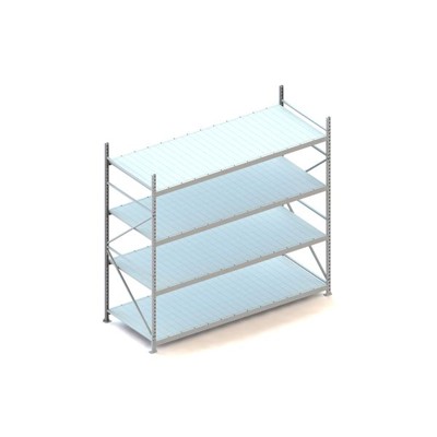 Produktbild von META® - Weitspann-Grundregal 2500 x 2600 x 1050 vzk mit 4 Stahlpaneelenböden MI