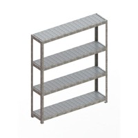Produktbild von META® - Weitsp.reg. SetH1970xB1700xT400mm verz., Stahlpan. 4 Böden, Fachl. 500k