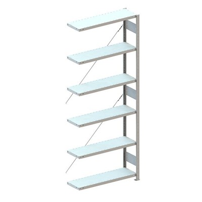 Produktbild von META® - Anbauregal CLIP 230 2500 x 1000 x 300 RAL 7035 kpl. mit 6 Böden