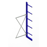 META® Kragarmregal META MULTISTRONG L Anbaufeld einseitig, RAL 5010 enzianblau Produktbild