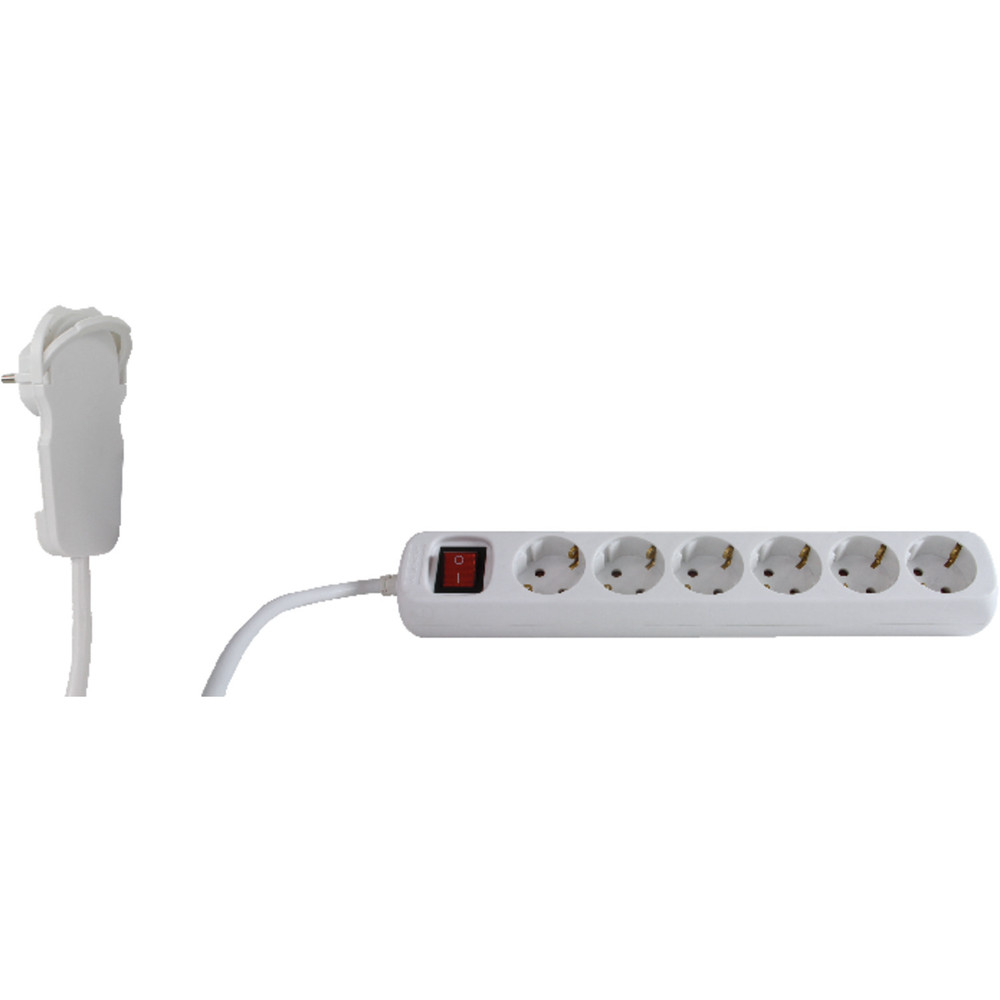 REV Ritter Steckdosenleiste Flachstecker 6-fach mit Schalter, 2m Produktbild img1 L