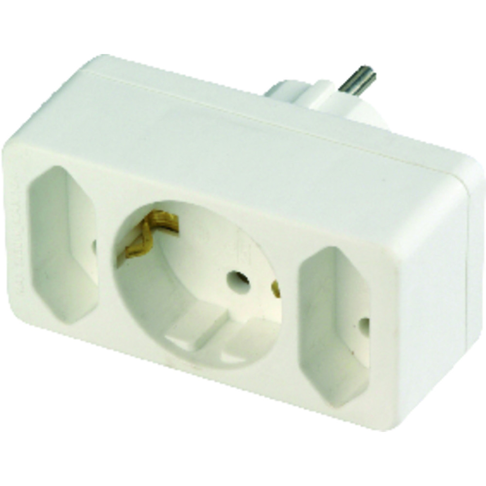 REV Ritter 3-fach-Stecker 2 Euro, 1 Schuko Produktbild img1 L