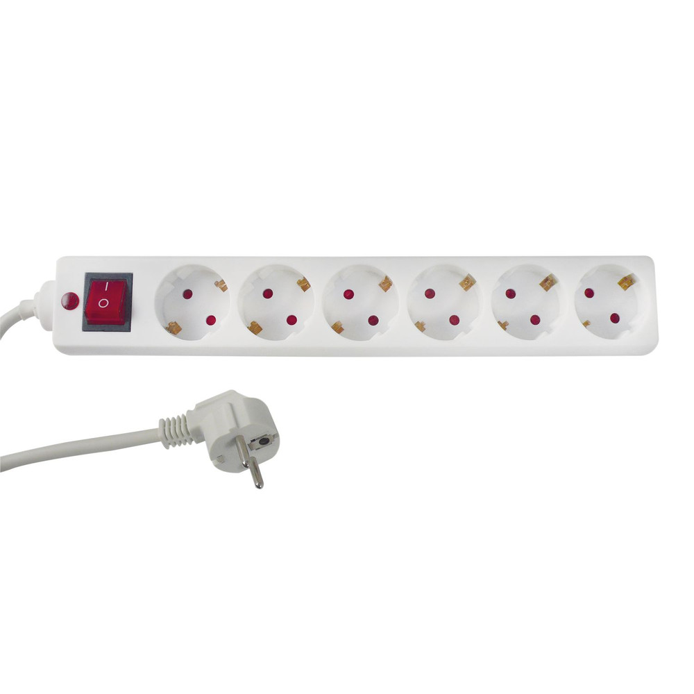 REV Ritter Geräte-Schutz-Steckdosenleiste 6-fach, 45°, weiß Produktbild img1 L