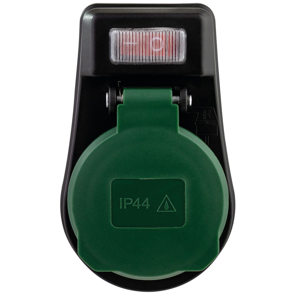 REV Ritter Adapter IP44 mit Schalter schwarz/grün Produktbild img1 L