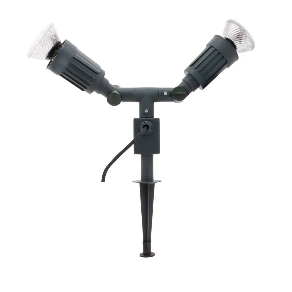 REV Ritter Erdspieß mit Gartenspot 2-fach IP44 1,4m 2xE27 grün Produktbild img1 L
