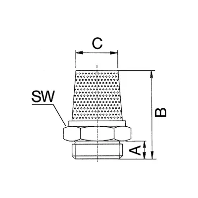 Produktbild von RIEGLER - Sinterbronce-Schalldämpfer, Sechskant, G 1, SW 41 (567-6)