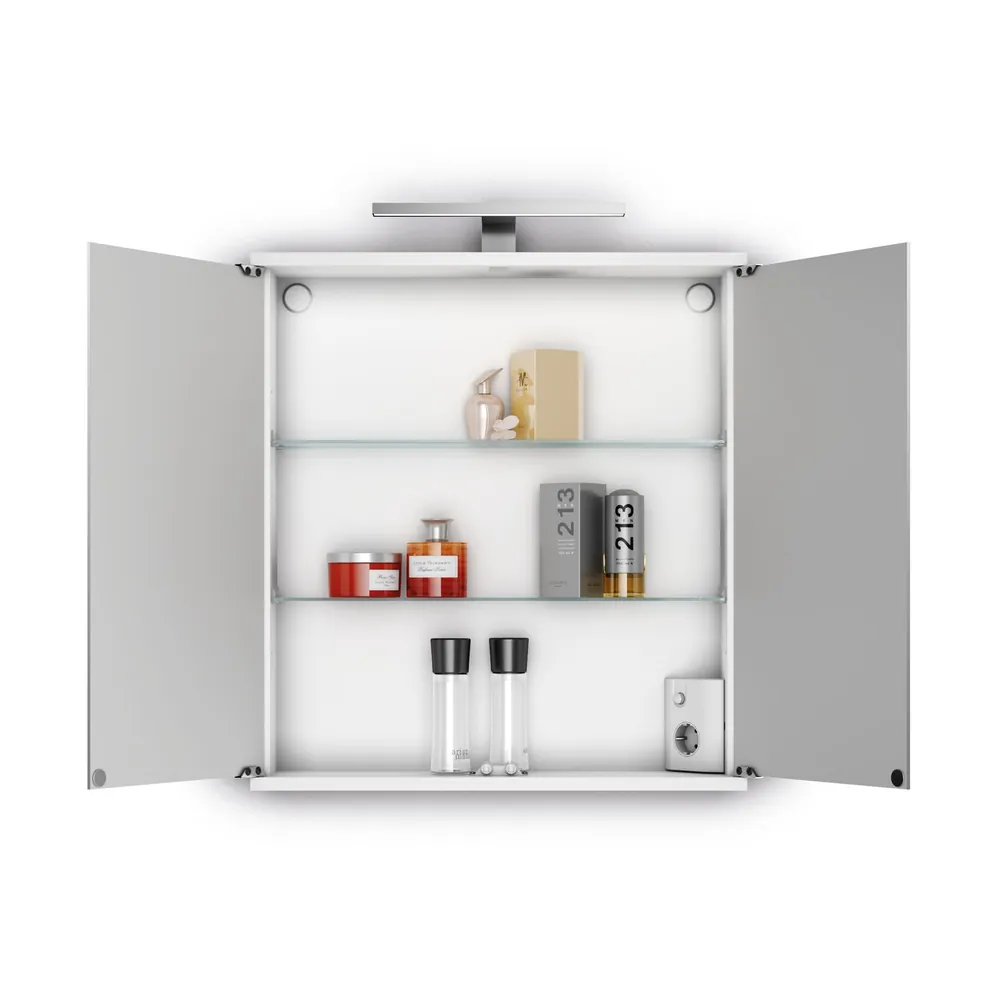 Jokey Spiegelschrank Kandi LED weiß 60 x 70,2 (65) x 19,4 (14,3)cm Produktbild img2 L