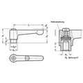 Produktbild von Ganter Norm® - Flache verstellbare Klemmhebel, Zink-Druckguss, Einsatz Stahl br