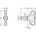 Produktbild von Ganter Norm® - Flügelschrauben, Kunststoff, mit Edelstahl-Gewindestift (633.1-4