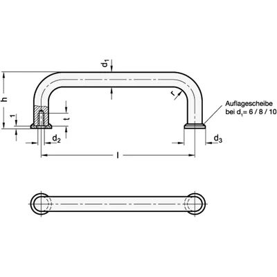 Produktbild von Ganter Norm® - Bügelgriffe, Edelstahl (425-NI-6-64-EP)