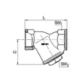 Produktbild von RIEGLER - Schmutzfänger, Edelstahl, MW 0,6 mm, G 1 1/2, DN 40 (60-7 ES)